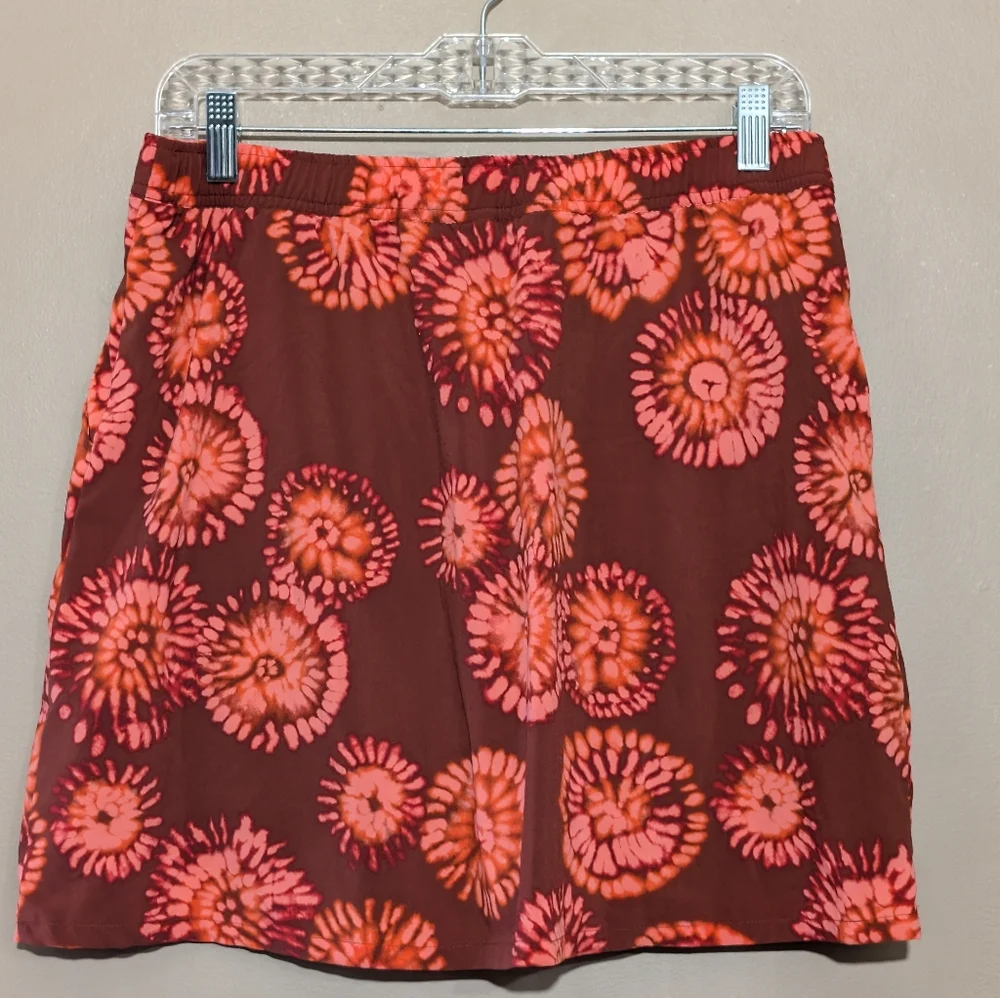 Toad&Co,Sunkissed Weekend Pull-On Skort, Orange Tie Dye,Size:M - Picture 5 of 5